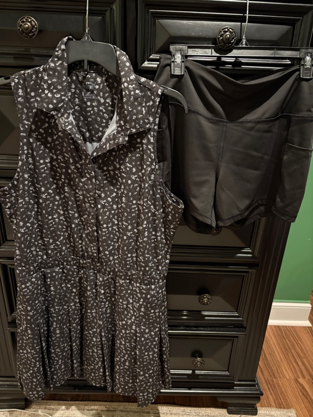 Puma Black Mini Dress with White Speckle Print